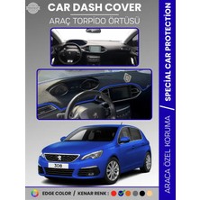 E-BİZ Peugeot 308 (2020+) Torpido Örtüsü Ön Göğüs Koruma Torpido Koruma Birebir Uyum Kaymaz Özel Kesim