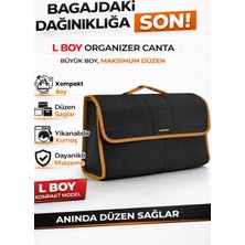 E-BİZ Oto Bagaj Organizer Bagaj Çantası L Boy Kaymaz Cırt Bantlı Velur Kompakt Düzenleyici