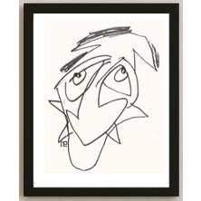 Karikatural Nezih Danyal Tipler Kişiye Özel Sertifikalı Sınırlı Fine Art Karikatür Baskı NTP00100