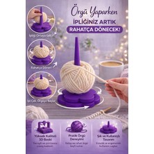 Cosmic Store Çiçek Desenli Yün Yumak Ip Tutucu | Iplik Döndürme Düzenleyici Aparat | Pratik ve Şık Yün Tutucu