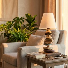 Nart Handicraft Rustik Taş Abajur | Masaüstü Aydınlatma | Petralis