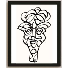 Karikatural Nezih Danyal Tipler Kişiye Özel Sertifikalı Sınırlı Fine Art Karikatür Baskı NTP00053