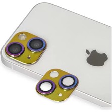 DS LLC Ieg™  Iphone 13 Pers Alüminyum Kamera Lens - Rainbow