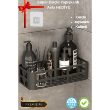 Buğz Banyo Düzenleyici Organizer Şampuanlık Havlupan Askısı Havluluk Siyah Banyo Duş Rafı Mutfak Raf