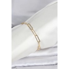 Buğz cm 14K Gold Renk Kalın Ataç Zincir Model Kadın Bileklik