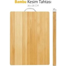 Buğz Metal Saplı Bambu Kesim Panosu