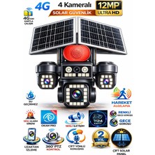 Vivatech PRO337 12MP 4 Kameralı 4g Solar Akıllı Kamera 16X Zoom Insan Takibi Çift Yönlü Ses Okam Pro Türkçe