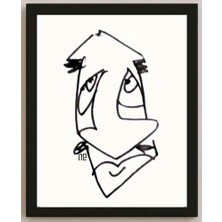 Karikatural Nezih Danyal Tipler Kişiye Özel Sertifikalı Sınırlı Fine Art Karikatür Baskı NTP00058
