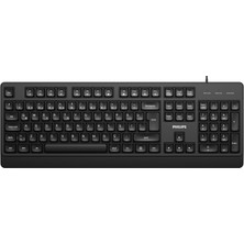Philips Phılıps SPK6247B, USB Kablolu, Türkçe Q, Multimedya Klavye (Siyah)