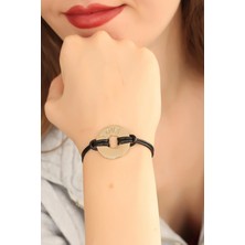 Buğz Love (Aşık) Siyah Deri Ipli Unisex Mood Bileklik