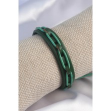 Buğz Yeşil Renk Deri Ipli Erkek Bileklik