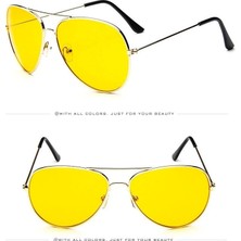 Buğz Unisex Gold Metal Çerçeveli Damla Gözlük (Kutulu)