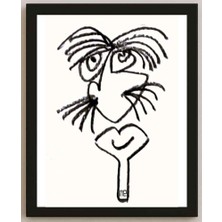 Karikatural Nezih Danyal Tipler Kişiye Özel Sertifikalı Sınırlı Fine Art Karikatür Baskı NTP00060