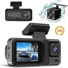 Buğz 1080P 3 Lensli Wifi Araç Içi Kameralı Ekran Dvr Kaydedici Gece Görüşlü