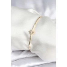 Buğz Kutup Yıldızı Figür Pirinç Gold Renk Kadın Bileklik