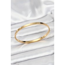 Buğz 316L Çelik Gold Renk 65 mm Ince Kadın Kelepçe Bileklik