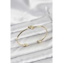 Buğz Düğüm Model Pirinç Gold Renk Kadın Bileklik