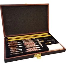 Buğz -27PARÇA Ahşap Kutu Evrensel Tabanca Temizleme Seti