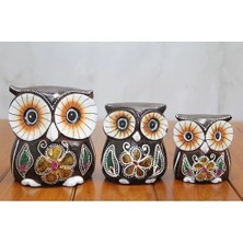 Buğz Ahşap 3'lü Baykuş Seti Model 1