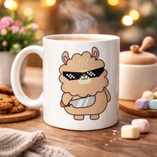 Buğz Cool Alpaka Tasarımlı Porselen Kupa Model 92 – Eğlenceli, Havalı ve Enerjik Kahve Kupası