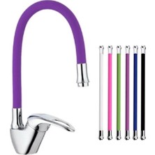 Buğz Mix Kuğu Mutfak Evye Bataryası Renkli Oynar Başlıklı Mor