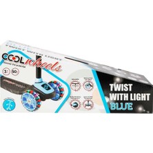 Buğz Twist 3 Tekerlekli Işıklı Scooter Mavi