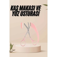 Buğz Kavisli Kaş Kirpik Düzeltici Bıyık Alma Taraklı Kaş Makası Yüz Bakım Seti Makas