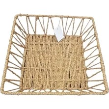 Buğz Doğal Örgü Kare Sepet