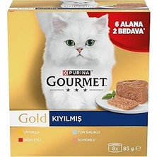 SHC4200 Gourmet Gold Kıyılmış Somonlu Yaş Multipack 85 Gr. (8 Al 6 Öde)