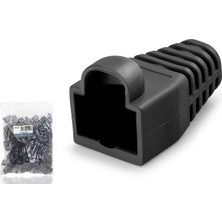 Pileli Store RJ45 Konnektör Papuç - 100 Adet Siyah / Ekonomik Poşet Paket ND2429