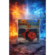 İnci Sepette Nostaljik Ateş ve Su Love Flowerss Kişiselleştirilmiş Qr Kod ve Mesaj Kartlı Hediye