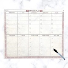 Buğz Şeffaf Kendiliğinden Yapışkanlı Kalemli Haftalık Planlayıcı 40CM-50CM