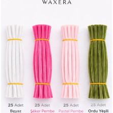 Waxera Beyaz Pembe Şönil Seti 100 Adet – (Pastel Pembe,şeker Pembe Beyaz, Ordu Yeşili)