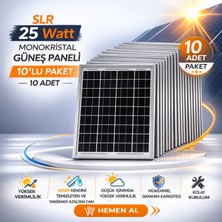 Sed Slr 25 Watt Monokristal Güneş Paneli 10’lu Paket