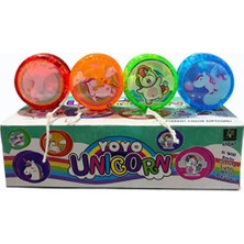 MİNGODAN LED Işıklı Rengarenk Yoyo İpli Topaç Unicorn Temalı Yoyo Oyuncak 1 Adet