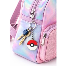 Herşey Nota Pokemon Poke Topu Figürlü Anahtarlık Gümüş Renk Metal Unisex Yetişkin