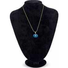 Pangu Doğal Taş Detaylı Altın Renk Çelik Kolye