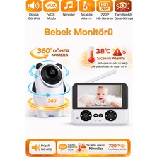 Sonreir 4.3 Inç Ekranlı Bebek Kamerası Gece Görüşlü Hareketli Sıcaklık Ölçerli Sesli Ip Güvenlik Telsiz Kamerası