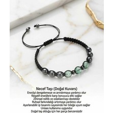 Begonia Accessories Necef Taş Bileklik (Dağ Kristali) Unisex Ayarlanabilir Ip Bileklik Enerji Temizleyici Şifa ve Denge