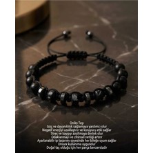 Begonia Accessories Oniks Taşı Bileklik Unisex Ayarlanabilir Ip Bileklik Negatif Enerji Koruyucu Güç ve Denge Bilekliği