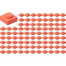 LEGO Yedek Parçalar: Plate: 100 Adet 1x1 Plate Parts Plaka Parçası Mercan - Coral 3024