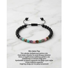 Begonia Accessories Mix Çakra Taşı Bileklik 7 Çakra Unisex Ayarlanabilir Bileklik Enerji Dengeleyici Meditasyon ve Yoga