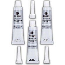 Artlantis Gümüş Gri Kontür Boyası 20 ml 3 Adet Red Apple Cam Vitray Boyası Kontur Boyası Ana Hatları Çizme Sanatsal Hobi