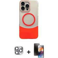 Cepte Toptan iPhone 16 Pro Max Kozmos Form Özel Seri - Siyah 3D Antistatik Mat Seramik Nano Ekran Koruyucu + Gri Pers Alüminyum Kamera Lens