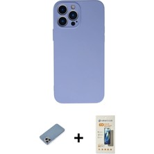 Cepte Toptan iPhone 13 Pro Max Ahenk Serisi - Siyah 6d Mat Seramik Hayalet Nano Ekran Koruyucu + Gökkuşağı Shine Kamera Lens Koruma Cam