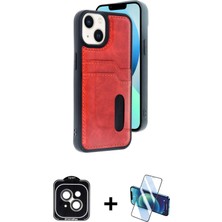 Cepte Toptan iPhone 14 Yörünge Işık Serisi - Siyah 3D Antistatik Cam Ekran Koruyucu + Yeşil Pvd Metal Kamera Lens