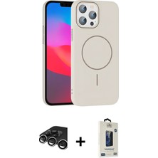 Cepte Toptan iPhone 15 Pro Max Siluet Doku Özel Seri - Siyah Bilvis Hayalet Cam Ekran Koruyucu + Gümüş Raze Metal Kamera Lens