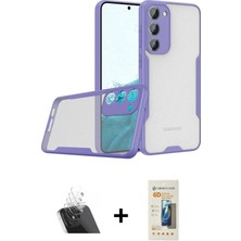 Cepte Toptan Galaxy S23 Plus Atlas Asil Serisi - Siyah 6d Mat Seramik Hayalet Nano Ekran Koruyucu + Şeffaf Kamera Lens Koruma Cam