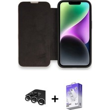 Cepte Toptan iPhone 13 Pro Max Siluet Minimal Serisi - Siyah Bilvis 5in1 3D Magic Cam Ekran Koruyucu + Gümüş Raze Metal Kamera Lens