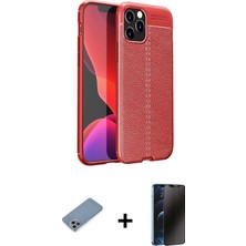 Cepte Toptan iPhone 12 Pro Max Doruk Klasik Özel Seri - Siyah 3D Antistatik Hayalet Cam Ekran Koruyucu + Gökkuşağı Shine Kamera Lens Koruma Cam
